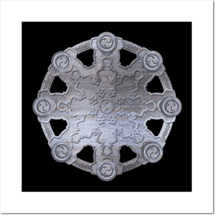 Dharma Wheel - Dharmachakra Metalic embossed Posters and Art